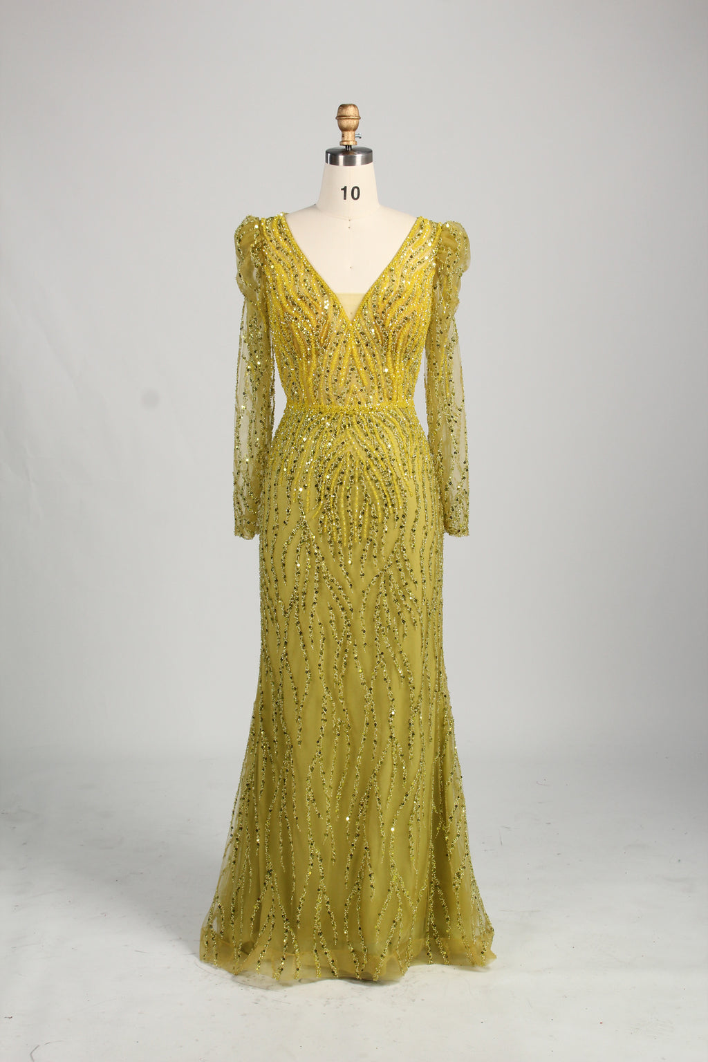 Wholesale Lilac Sequin Long-Sleeve Mermaid Prom Dress MC088