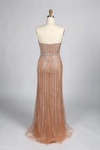 Luxury Pink Beaded Fit Mermaid Cape Sleeves Mother of the Bride Dress KY049