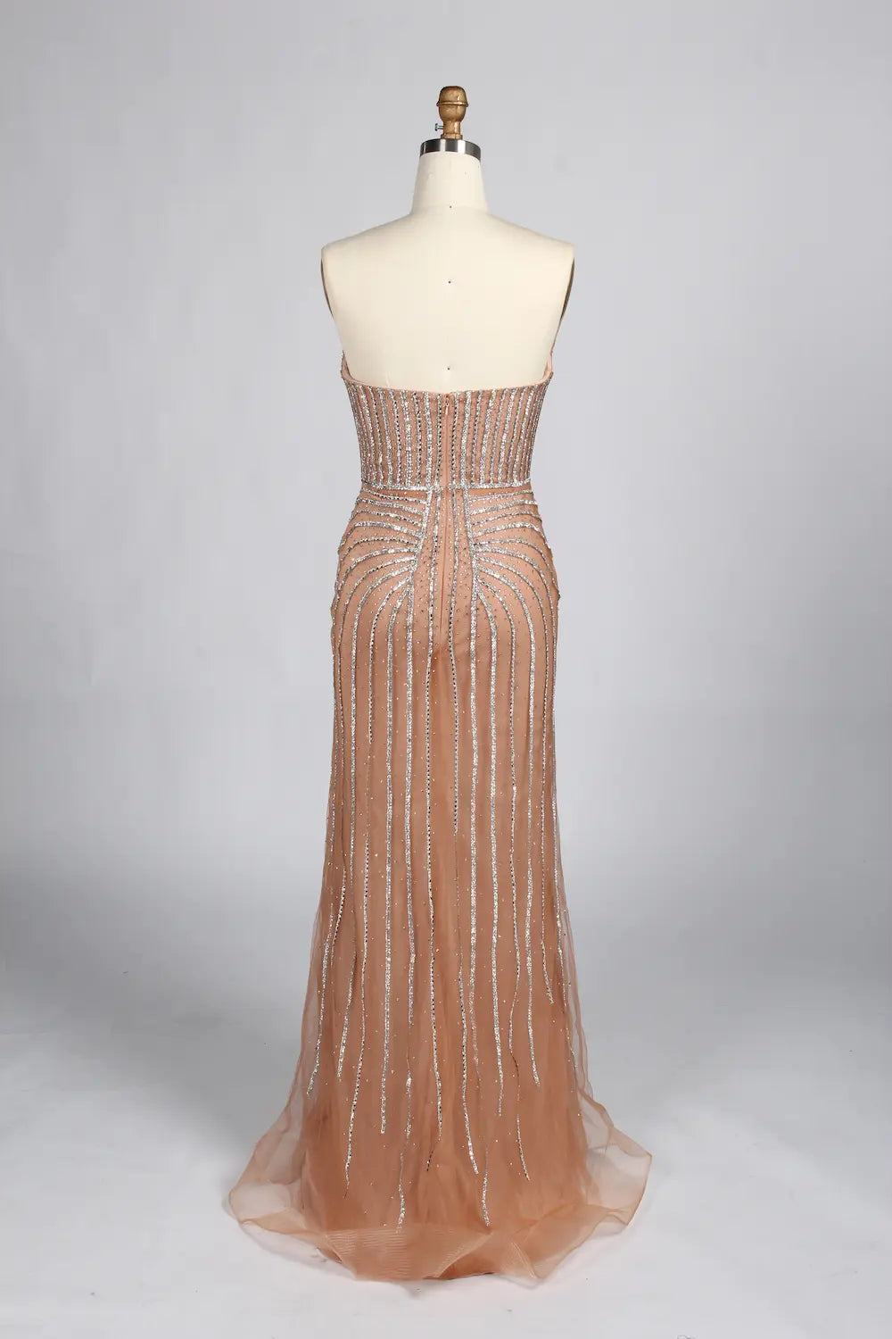 Luxury Pink Beaded Fit Mermaid Cape Sleeves Mother of the Bride Dress KY049