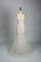 Wholesale Beaded Mermaid Bridal Gown – Tulle Wedding Dress kt1332
