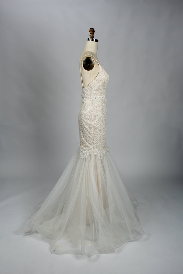 Wholesale Beaded Mermaid Bridal Gown – Tulle Wedding Dress kt1332