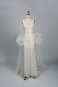 Wholesale Sequin V-Neck Bridal Gown – Tulle Ruffle Dress kt1333