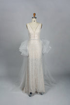 Wholesale Sequin V-Neck Bridal Gown – Tulle Ruffle Dress kt1333