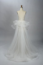 Wholesale Sequin V-Neck Bridal Gown – Tulle Ruffle Dress kt1333