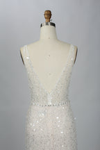 Wholesale Sequin V-Neck Bridal Gown – Tulle Ruffle Dress kt1333