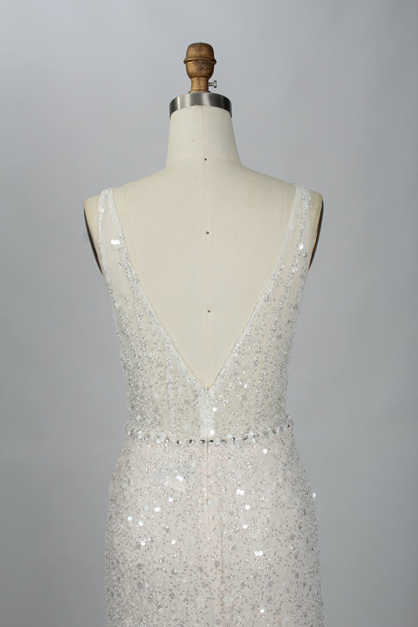 Wholesale Sequin V-Neck Bridal Gown – Tulle Ruffle Dress kt1333