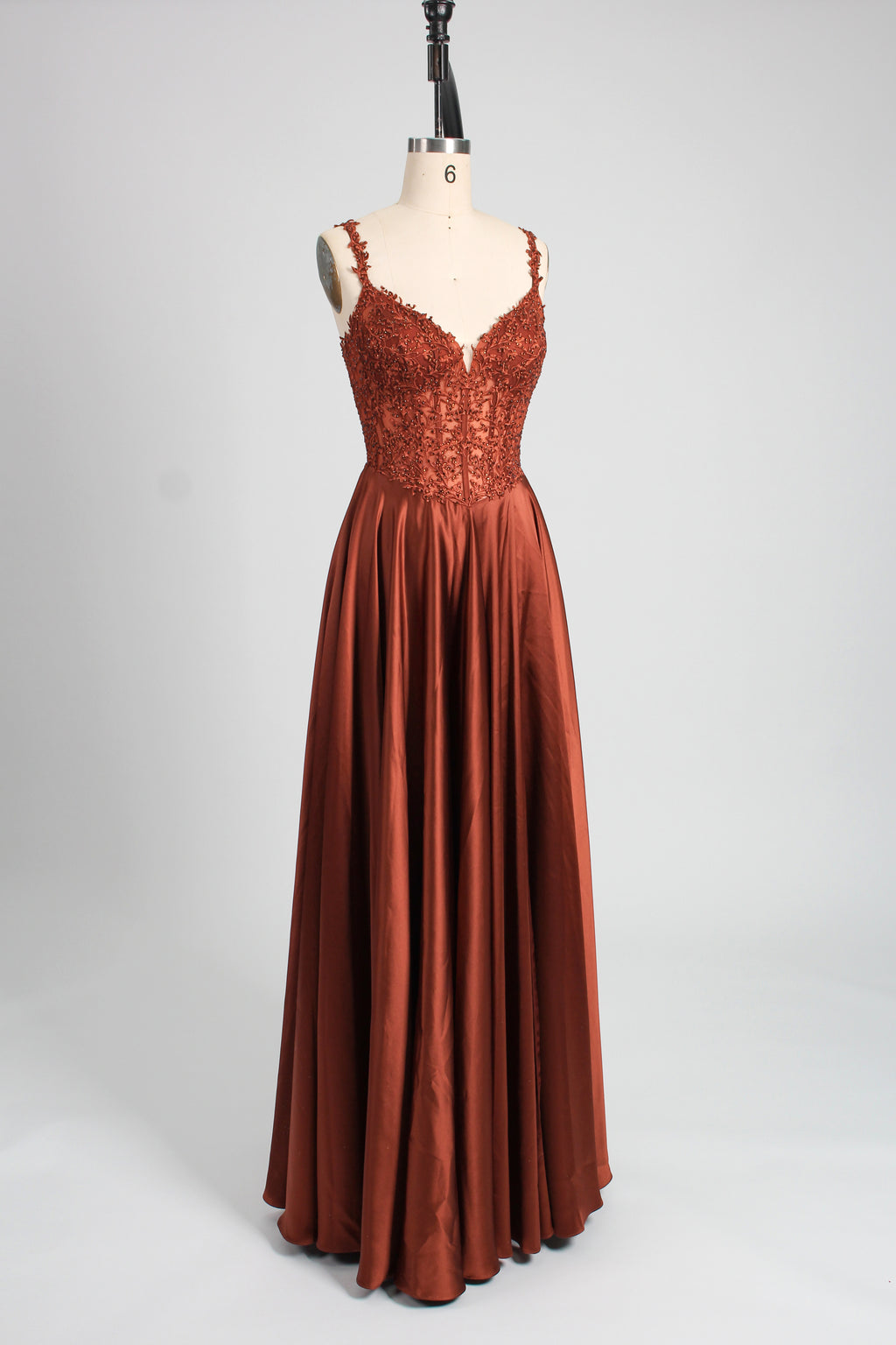 Wholesale Sage Green Lace Prom Dress with Satin Skirt and Slit 32896