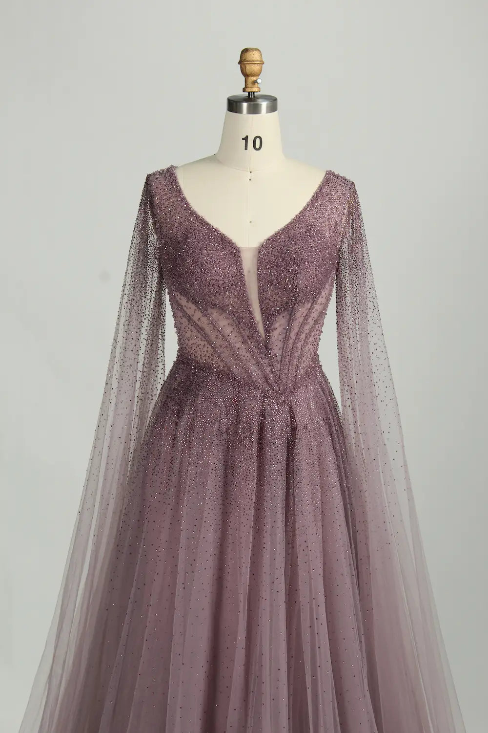 Stunning Beaded Mermaid Pink Tulle Evening Dress KS054
