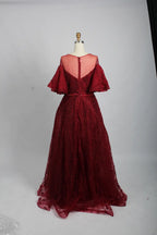 Sophisticated A-Line Mother of the Bride Dress with Flutter Sleeves MK102
