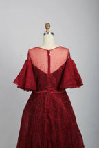 Sophisticated A-Line Mother of the Bride Dress with Flutter Sleeves MK102