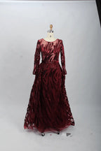 Embellished A-Line Mother of the Bride Dress with Long Sleeves MK103