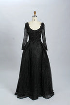 Sophisticated A-Line Mother of the Bride Dress with Long Sleeves MK058