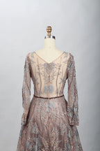 Taupe Timeless A-Line Mother of the Bride Dress with Long Sleeves MK104