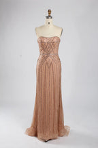Off-the-Shoulder Beaded Draped Sleeves Mermaid Mother of the Bride Dress KY051
