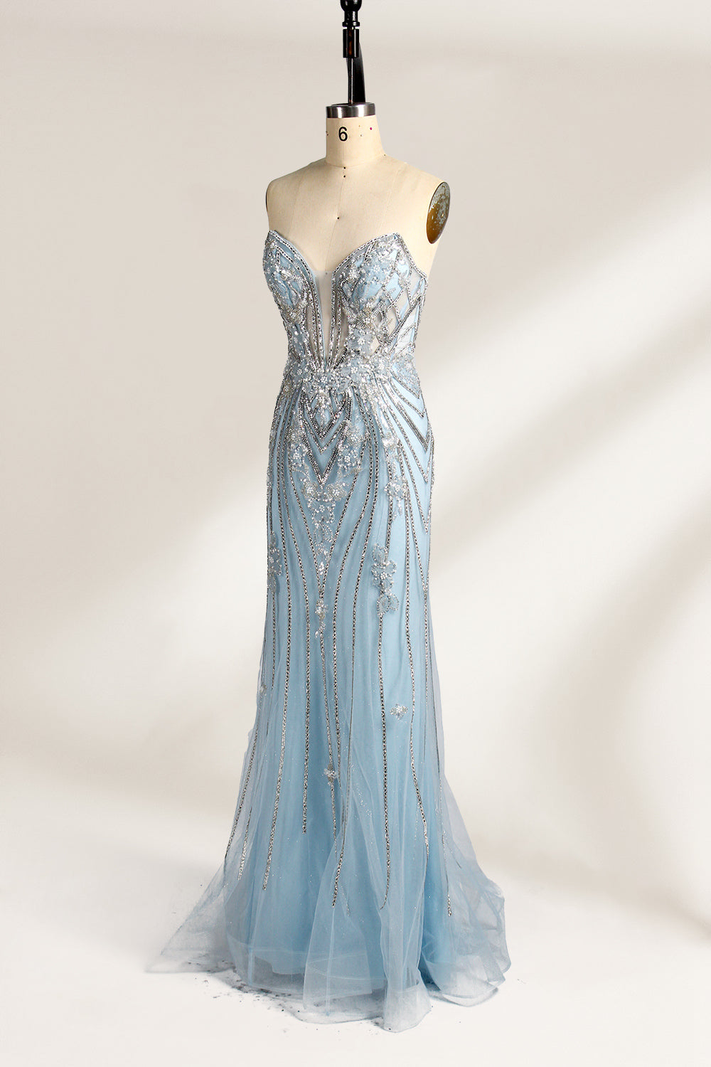 Luxurious Strapless Beaded Mermaid Prom Dress - Wholesale 33052