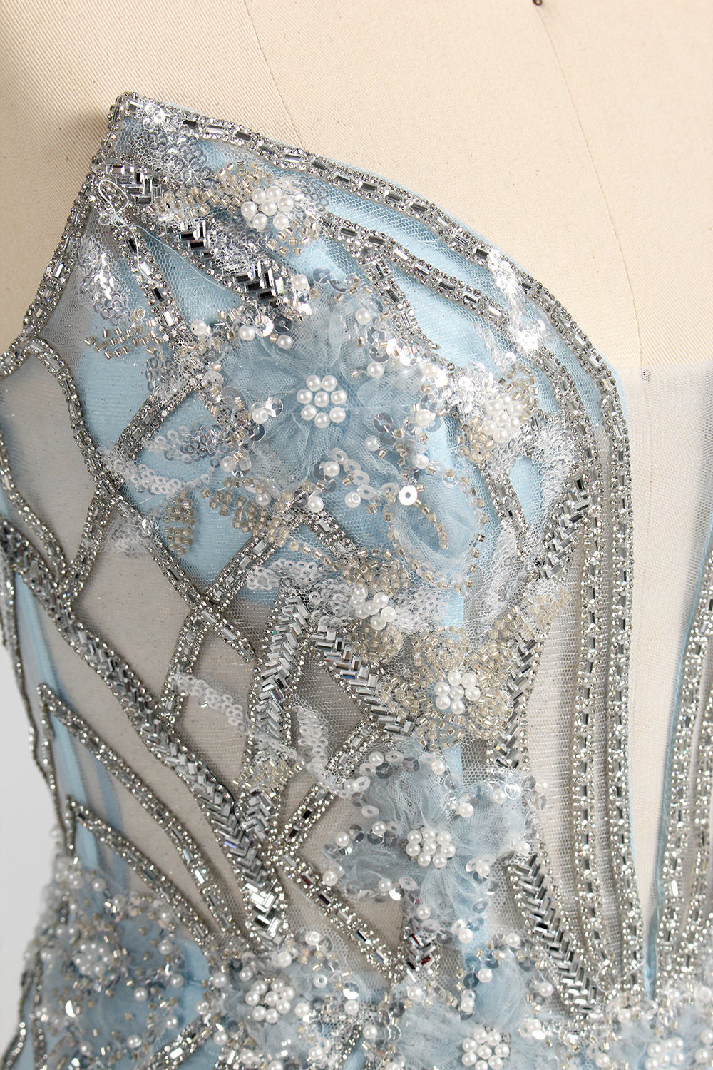 Luxurious Strapless Beaded Mermaid Prom Dress - Wholesale 33052