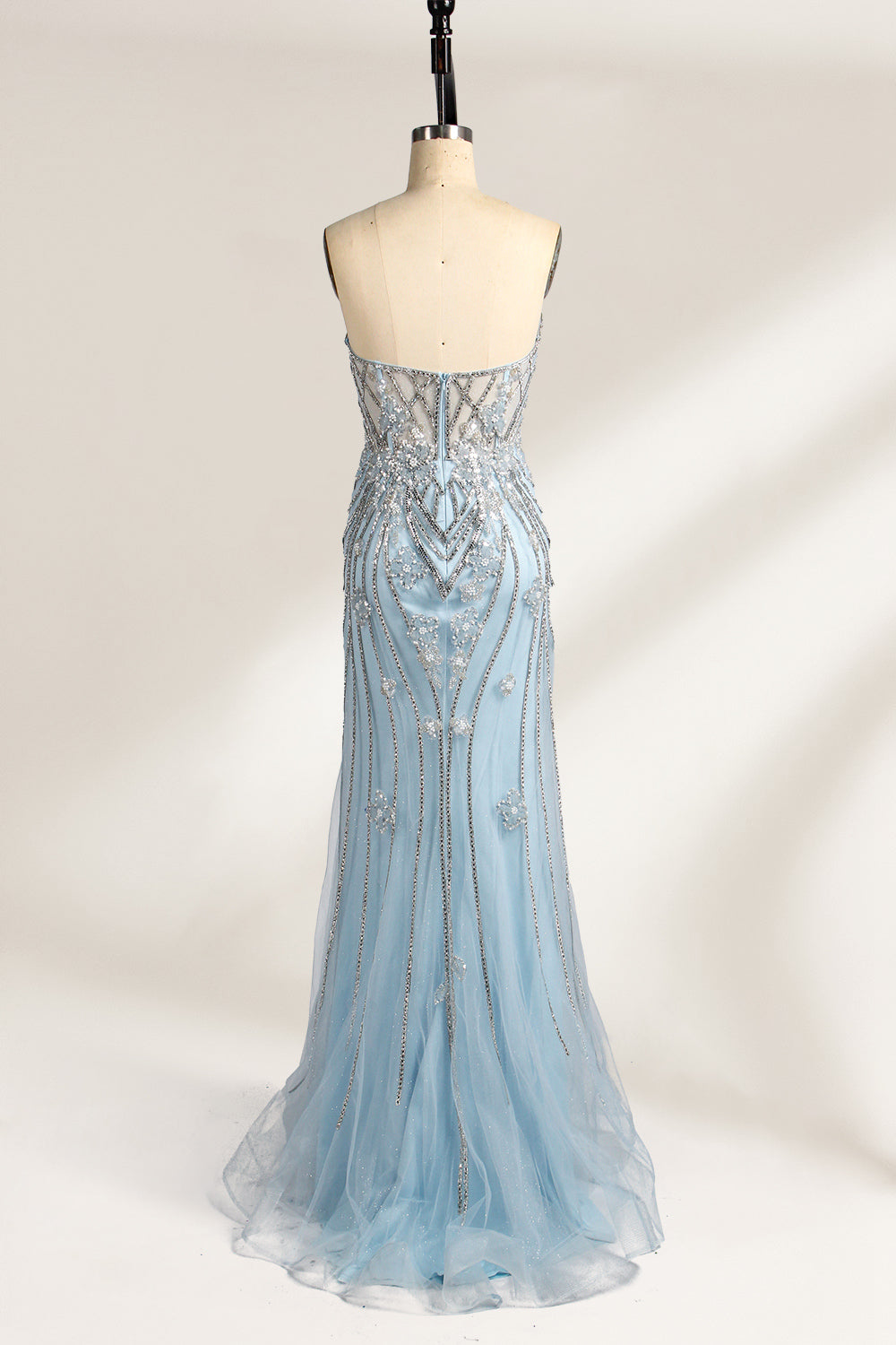 Luxurious Strapless Beaded Mermaid Prom Dress - Wholesale 33052