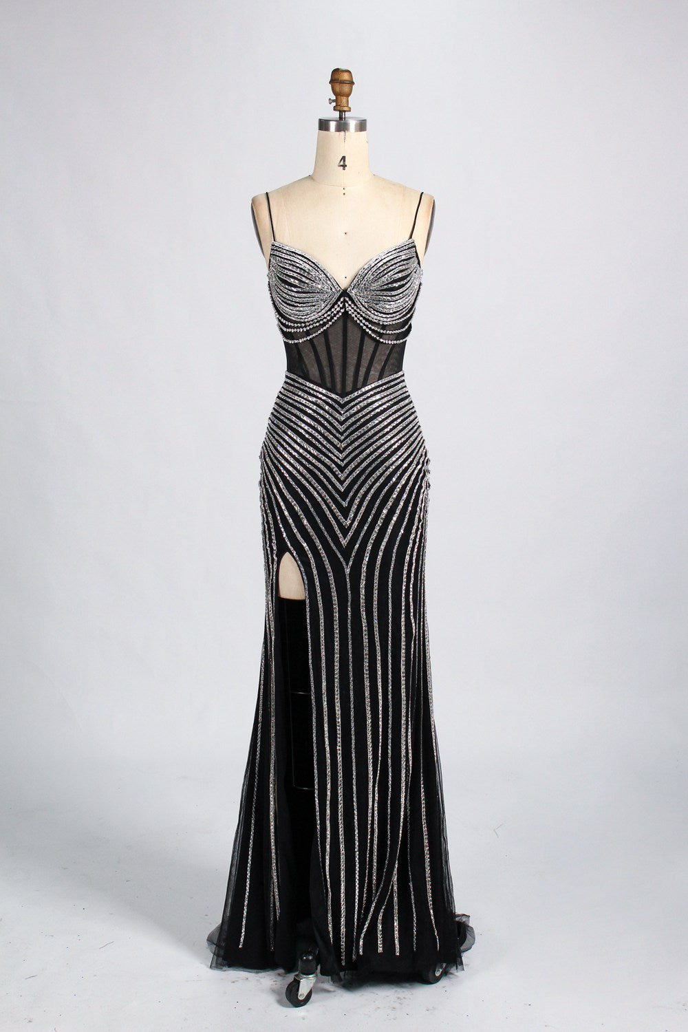Glamorous Striped Rhinestone Mermaid Prom Dress Wholesale 33053