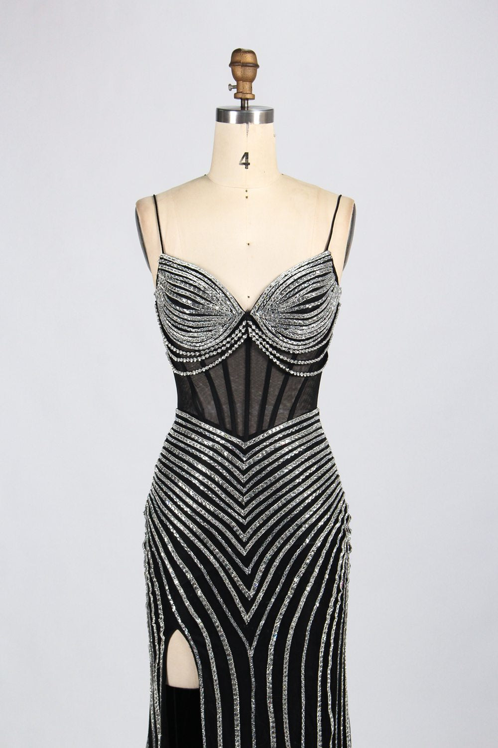 Glamorous Striped Rhinestone Mermaid Prom Dress Wholesale 33053