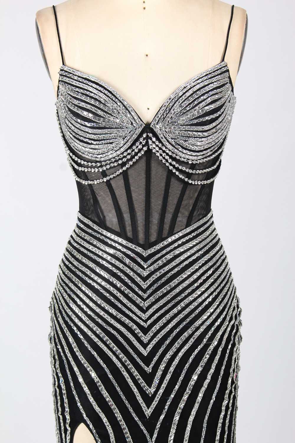 Glamorous Striped Rhinestone Mermaid Prom Dress Wholesale 33053