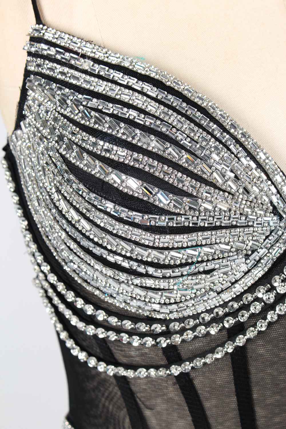 Glamorous Striped Rhinestone Mermaid Prom Dress Wholesale 33053