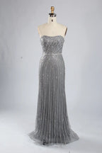 Off-the-Shoulder Beaded Draped Sleeves Mermaid Mother of the Bride Dress KY051