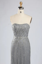 Off-the-Shoulder Beaded Draped Sleeves Mermaid Mother of the Bride Dress KY051