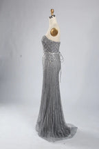 Off-the-Shoulder Beaded Draped Sleeves Mermaid Mother of the Bride Dress KY051