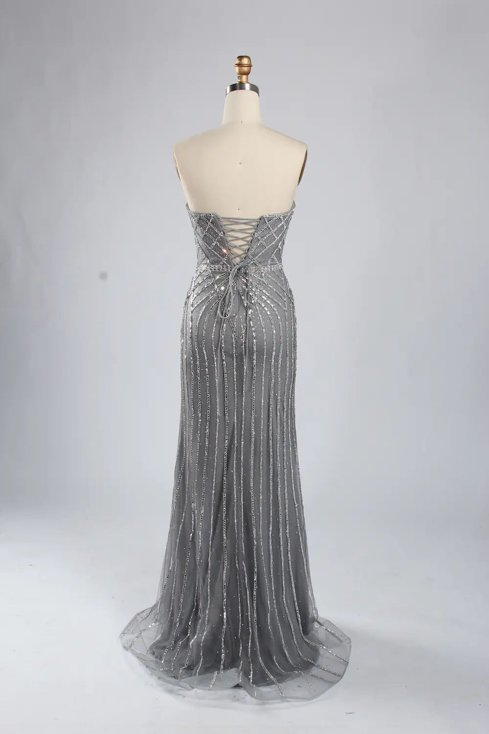 Off-the-Shoulder Beaded Draped Sleeves Mermaid Mother of the Bride Dress KY051
