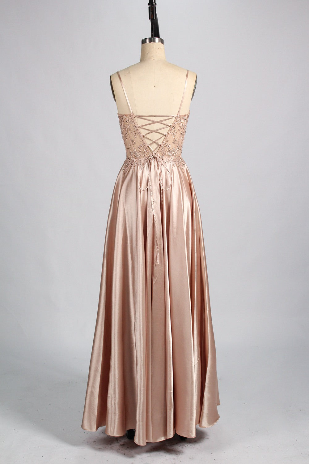 Luxe Wholesale Satin Prom Dress with Embroidered 33059