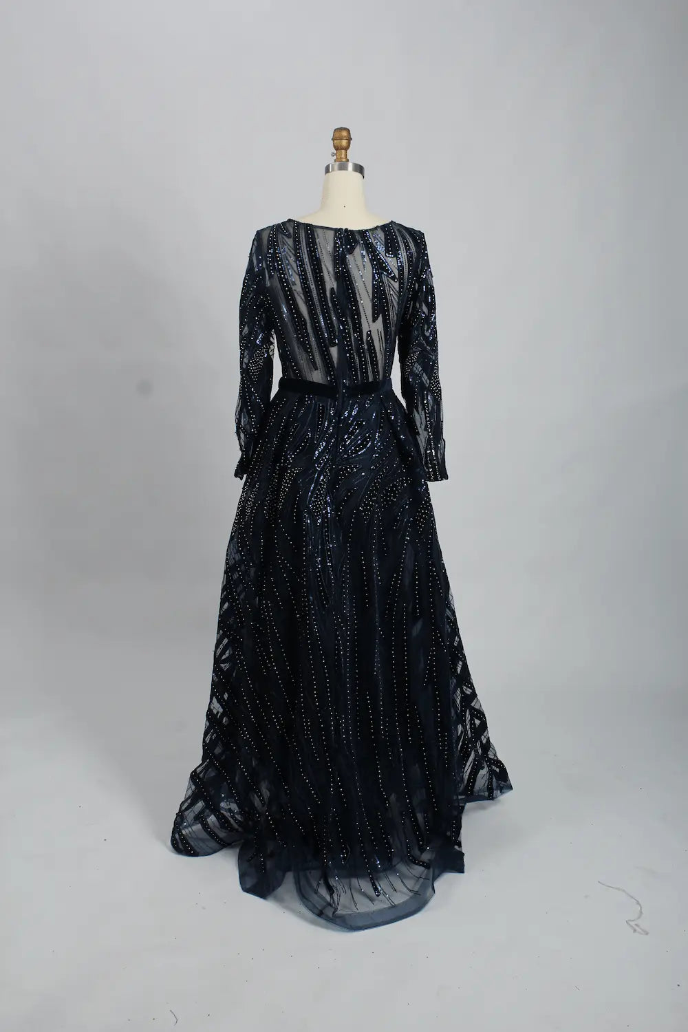 Embellished A-Line Mother of the Bride Dress with Long Sleeves MK103