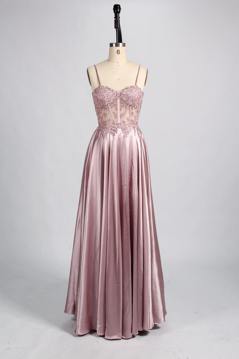 Luxe Wholesale Satin Prom Dress with Embroidered 33059