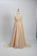 Modern Champagne Beaded A-Line Mother of the Bride Dress MC089