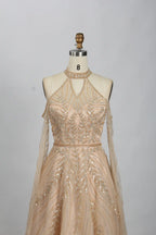 Modern Champagne Beaded A-Line Mother of the Bride Dress MC089