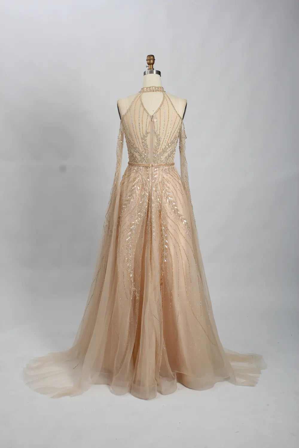 Modern Champagne Beaded A-Line Mother of the Bride Dress MC089