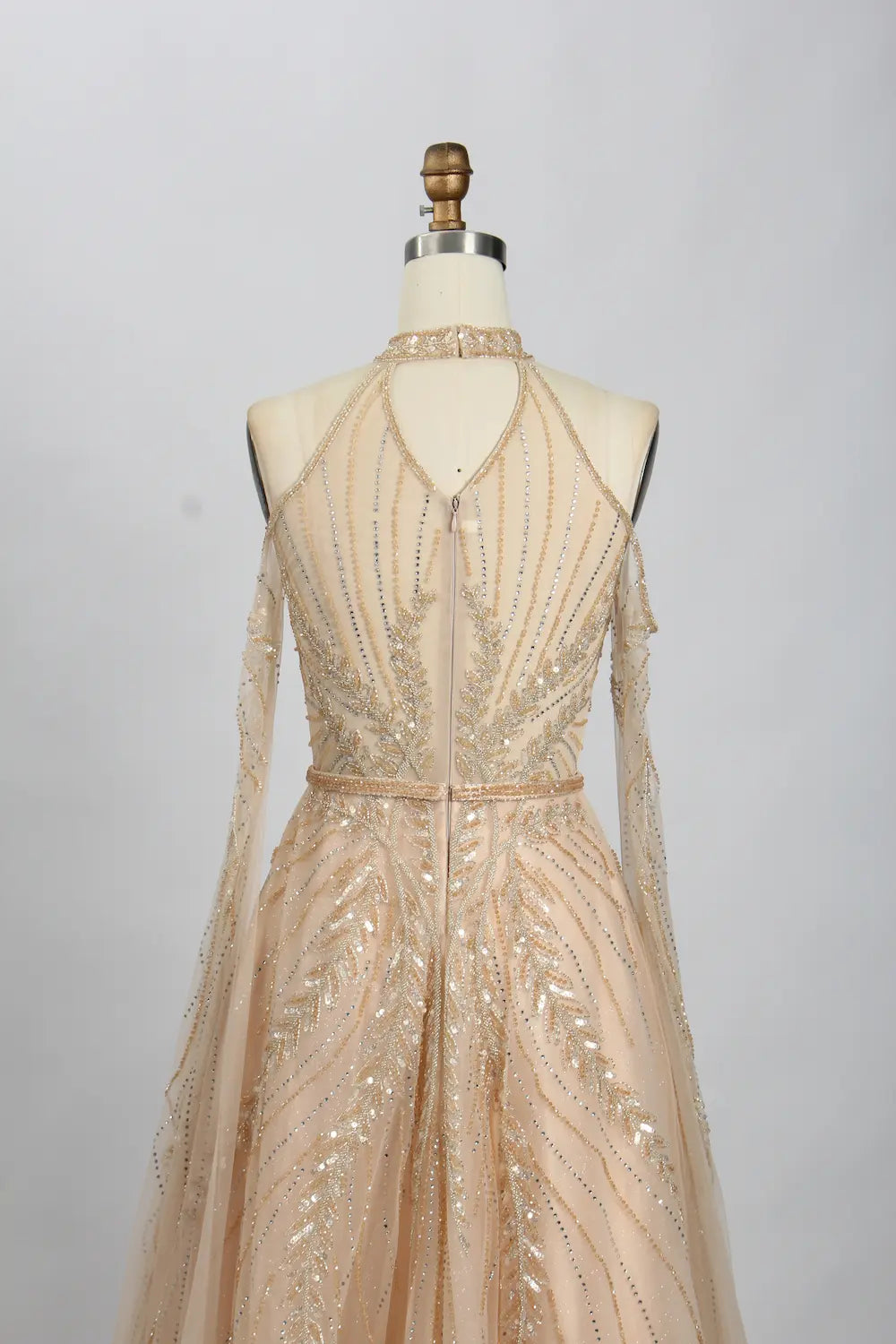 Modern Champagne Beaded A-Line Mother of the Bride Dress MC089