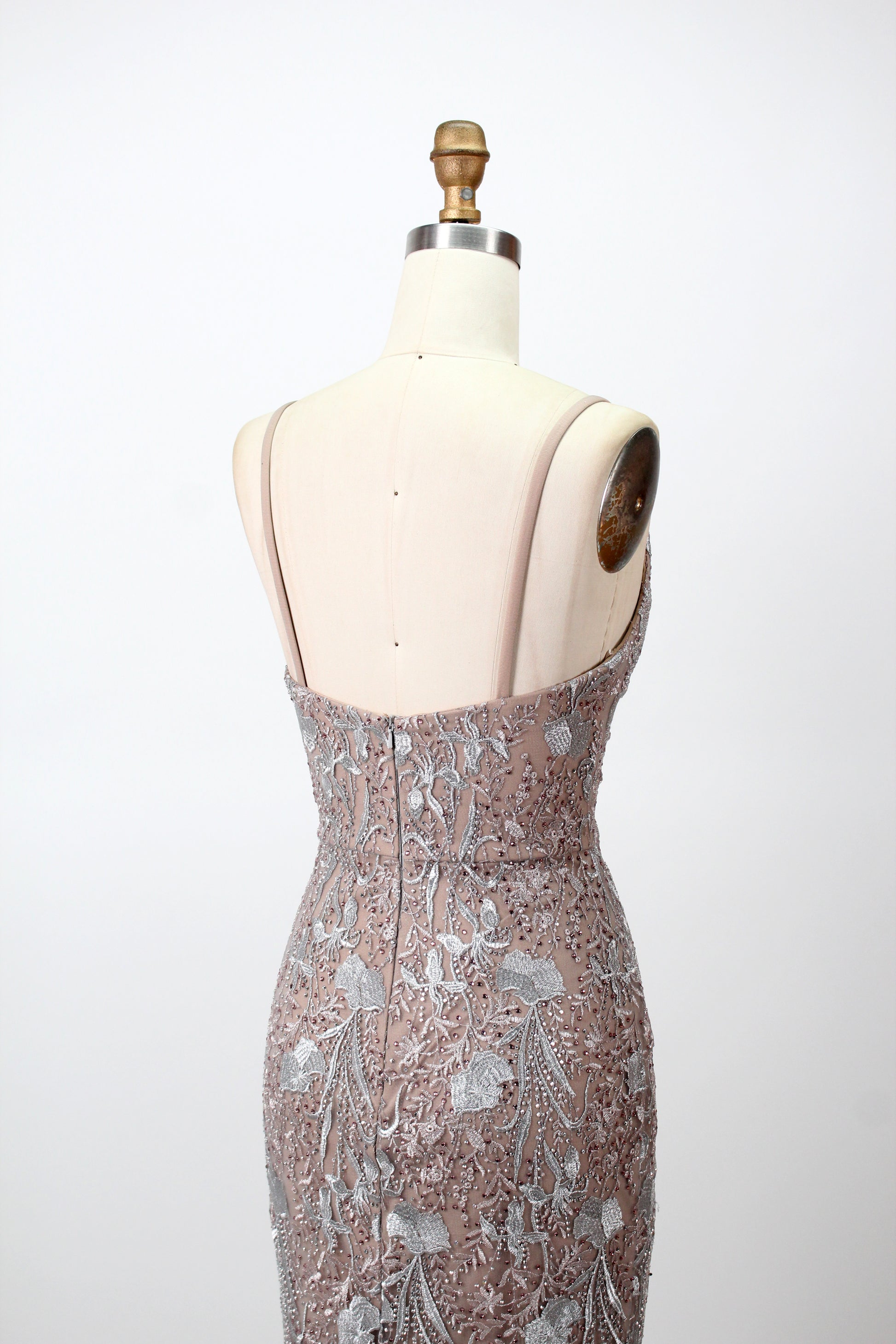 Wholesale Champagne Beaded Mermaid Tulle Prom Dress Gown KT1286