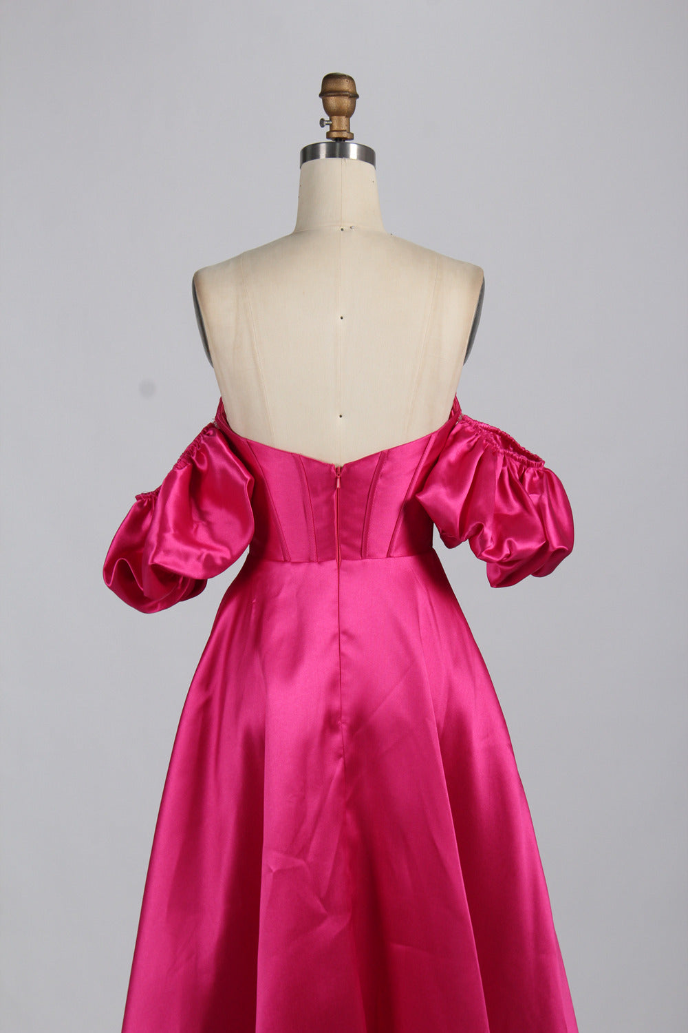 Elegant Simple Prom Gown with Detachable Balloon Sleeves – Majestic Ball Gown Style 33060