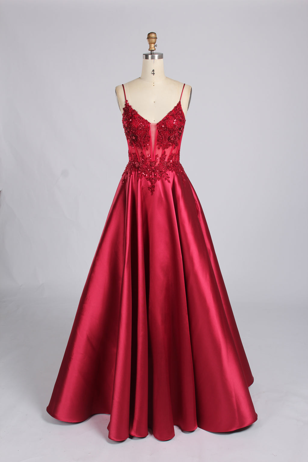 Wholesale Royal Blue Lace - Bodice Satin Evening Gown 33158
