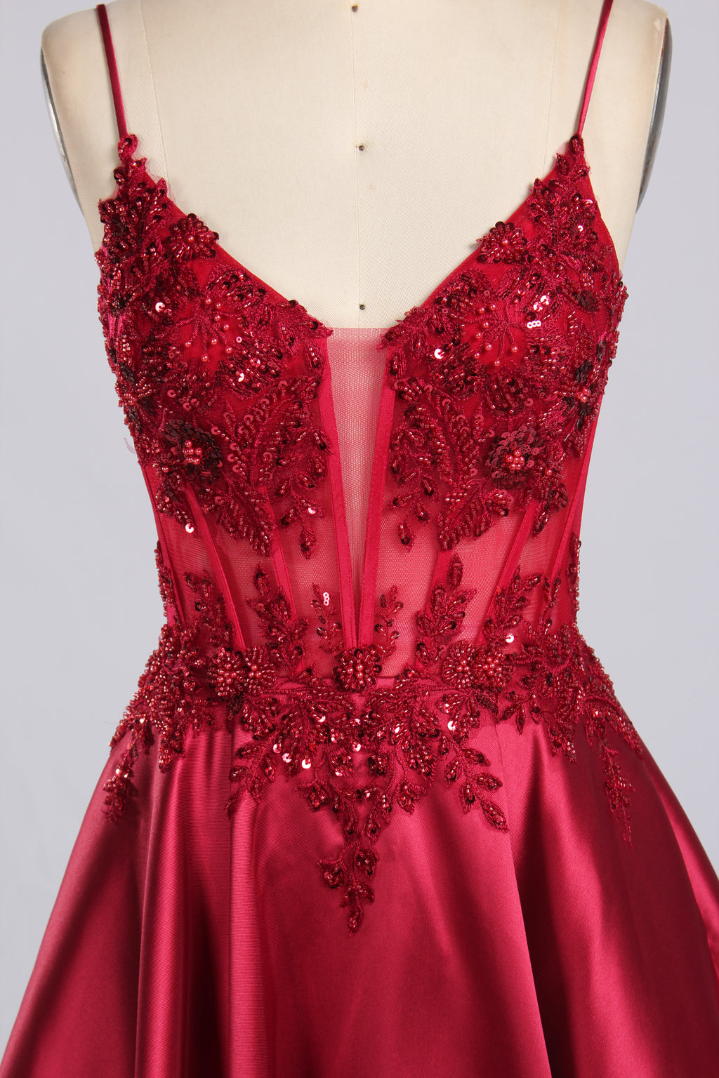 Wholesale Royal Blue Lace - Bodice Satin Evening Gown 33158