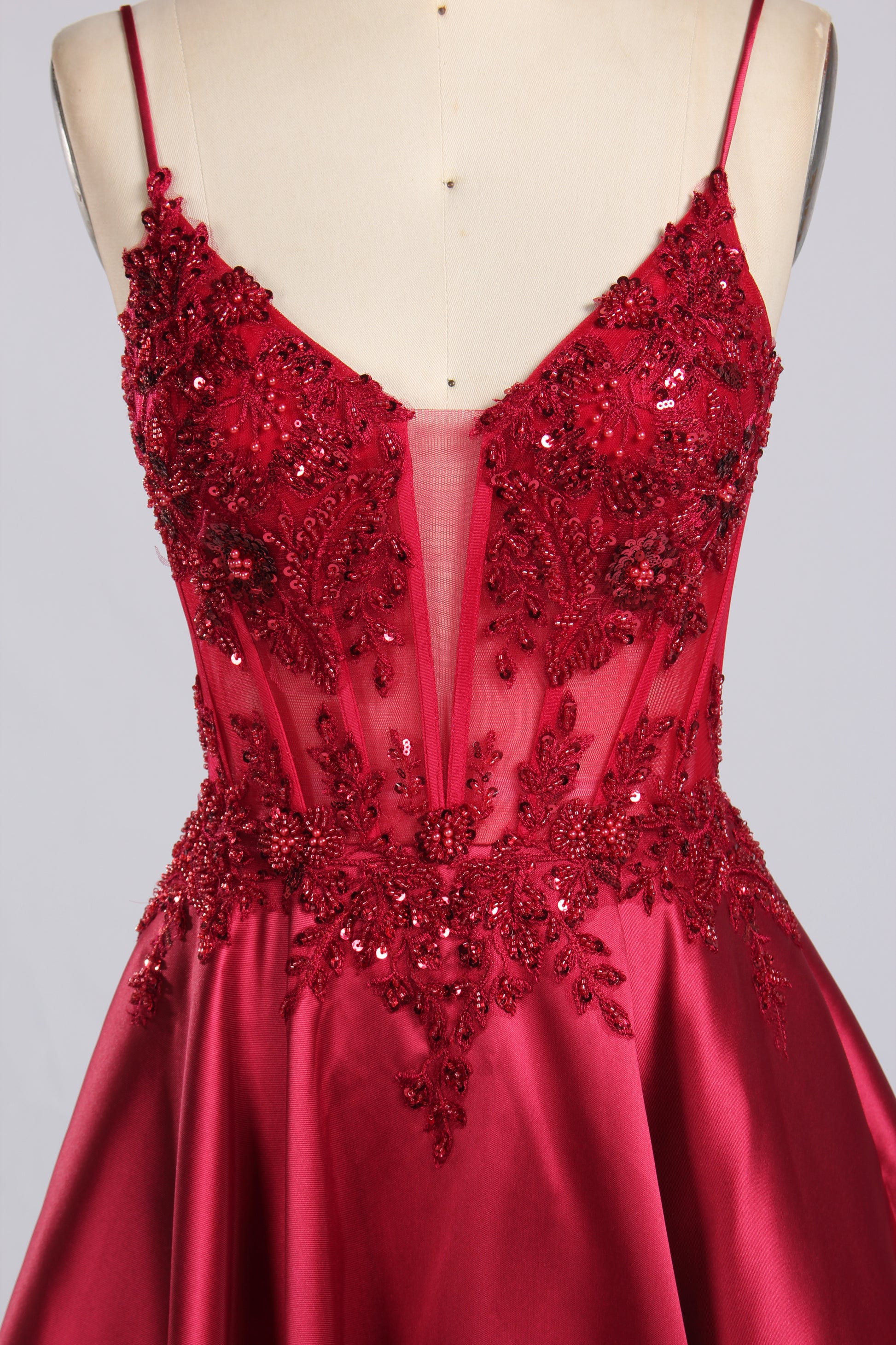 Wholesale Royal Blue Lace - Bodice Satin Evening Gown 33158