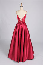 Wholesale Royal Blue Lace - Bodice Satin Evening Gown 33158