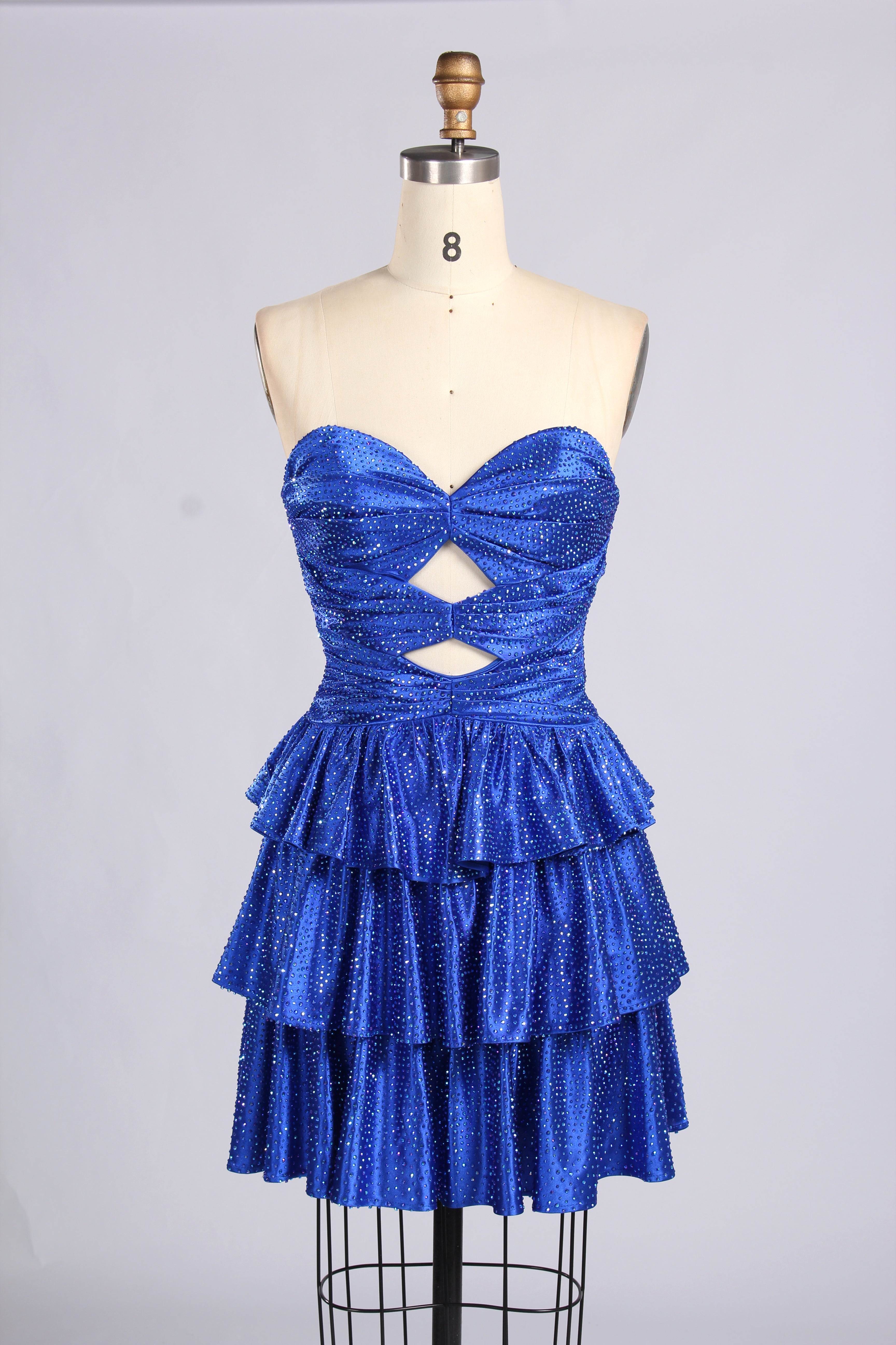 Wholesale Royal Blue Rinestone Strapless Homecoming Dress 33537