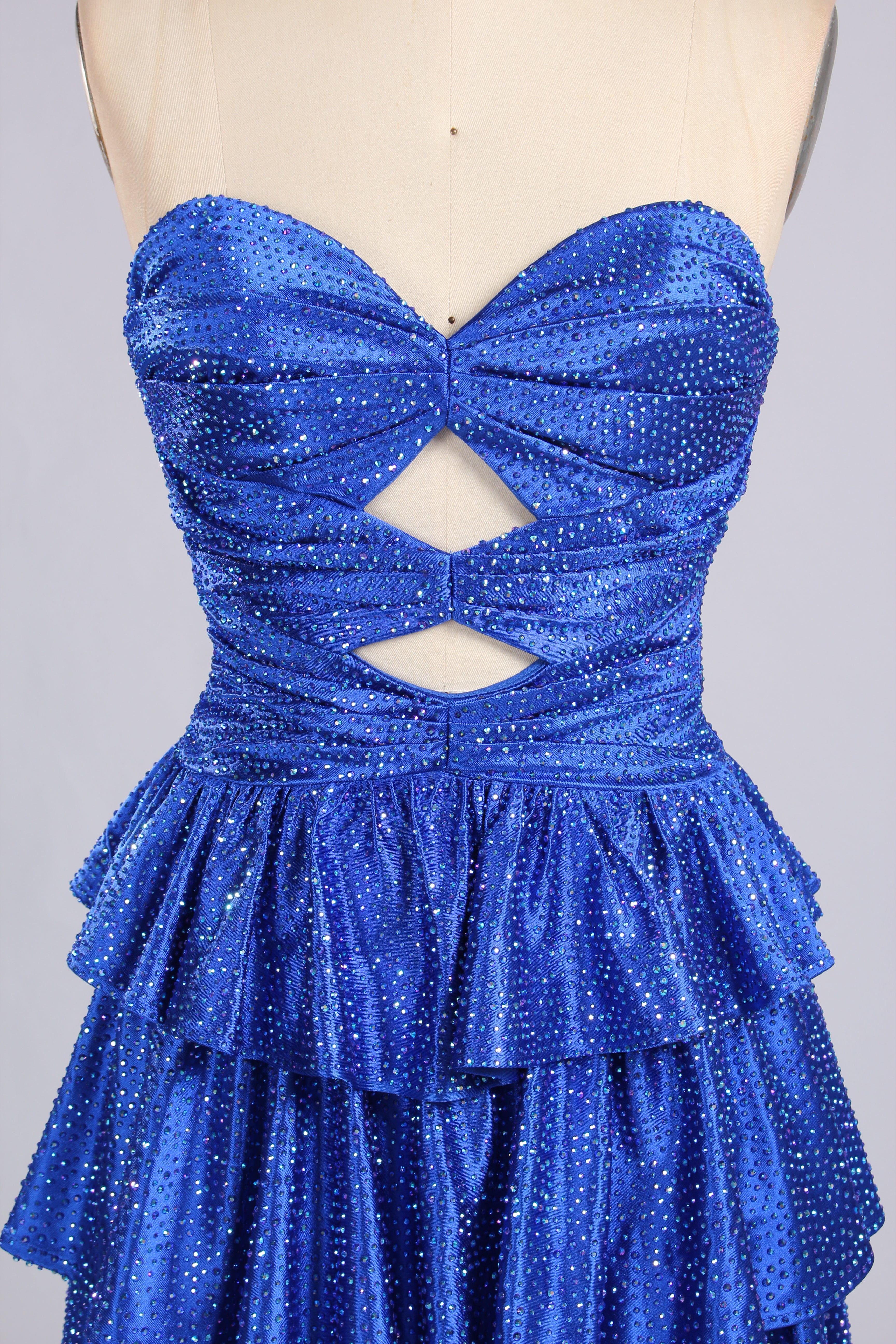Wholesale Royal Blue Rinestone Strapless Homecoming Dress 33537