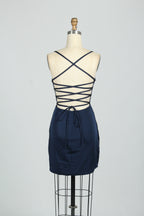 Manufacturer Satin Strappy Back Cocktail Dress QT011S