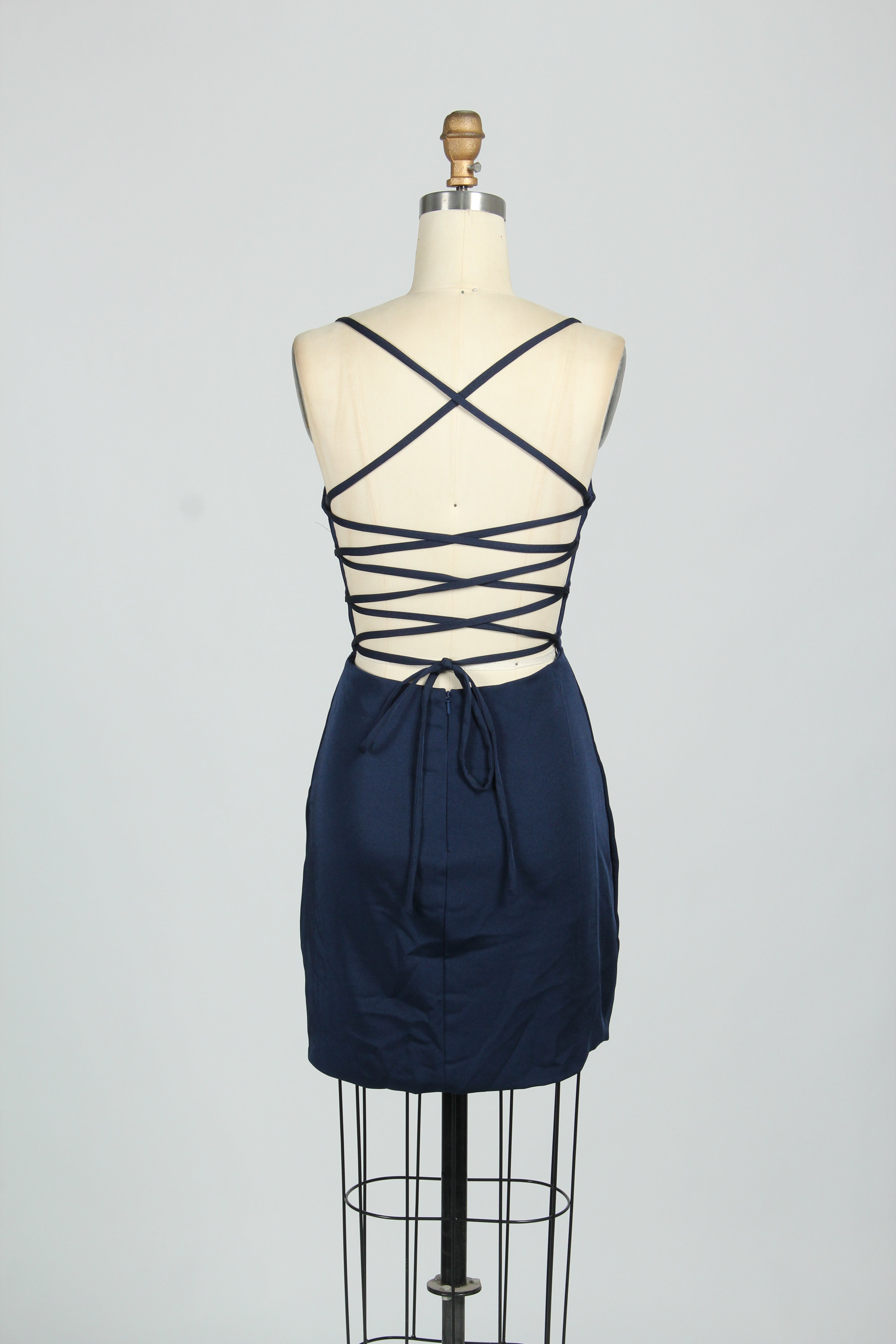 Manufacturer Satin Strappy Back Cocktail Dress QT011S