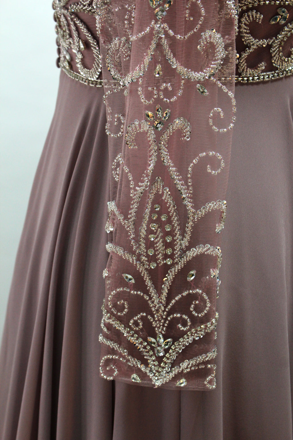 Elegant Plus-Size Lace Mother of the Bride Gown with Long Sleeves 32540-1