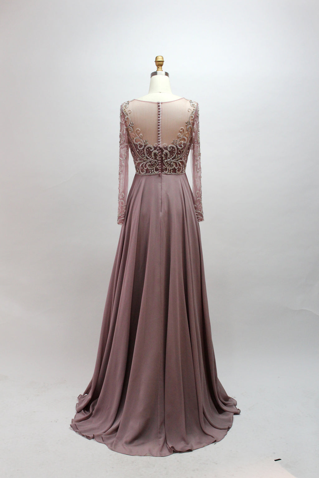 Elegant Plus-Size Lace Mother of the Bride Gown with Long Sleeves 32540-1