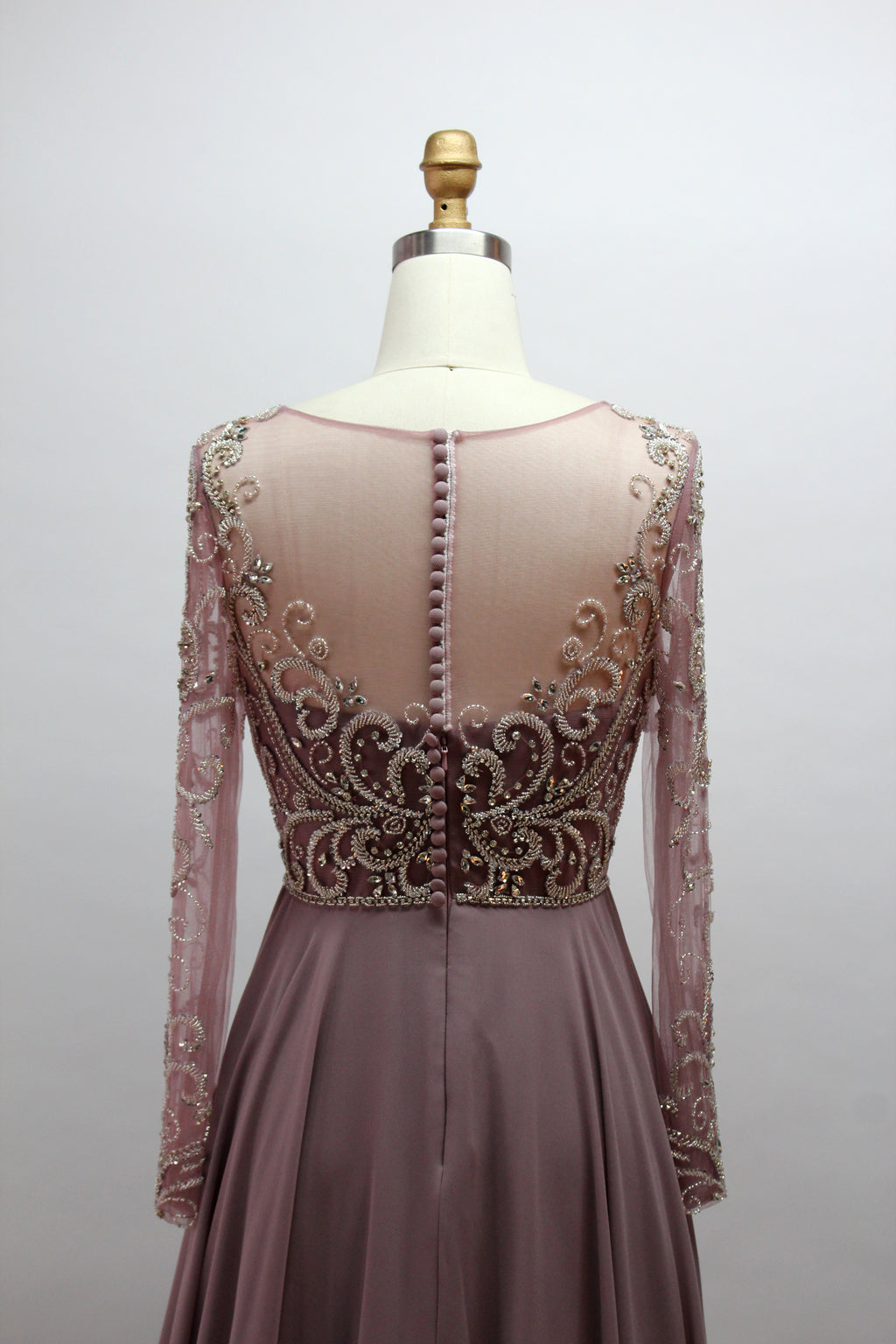 Elegant Plus-Size Lace Mother of the Bride Gown with Long Sleeves 32540-1