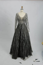 Red Lace A-Line Mother of the Bride Dress with Long Sleeves KS015B